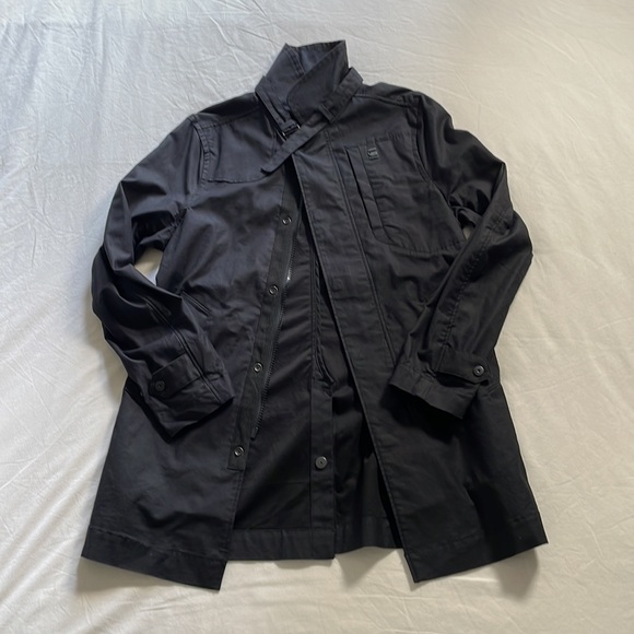G-Star - Men’s Lightweight Black Trench, Size Small - Picture 2 of 8